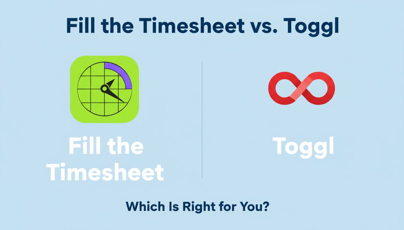 Split comparison of timer-based tracking versus calendar-based export approaches to timesheets
