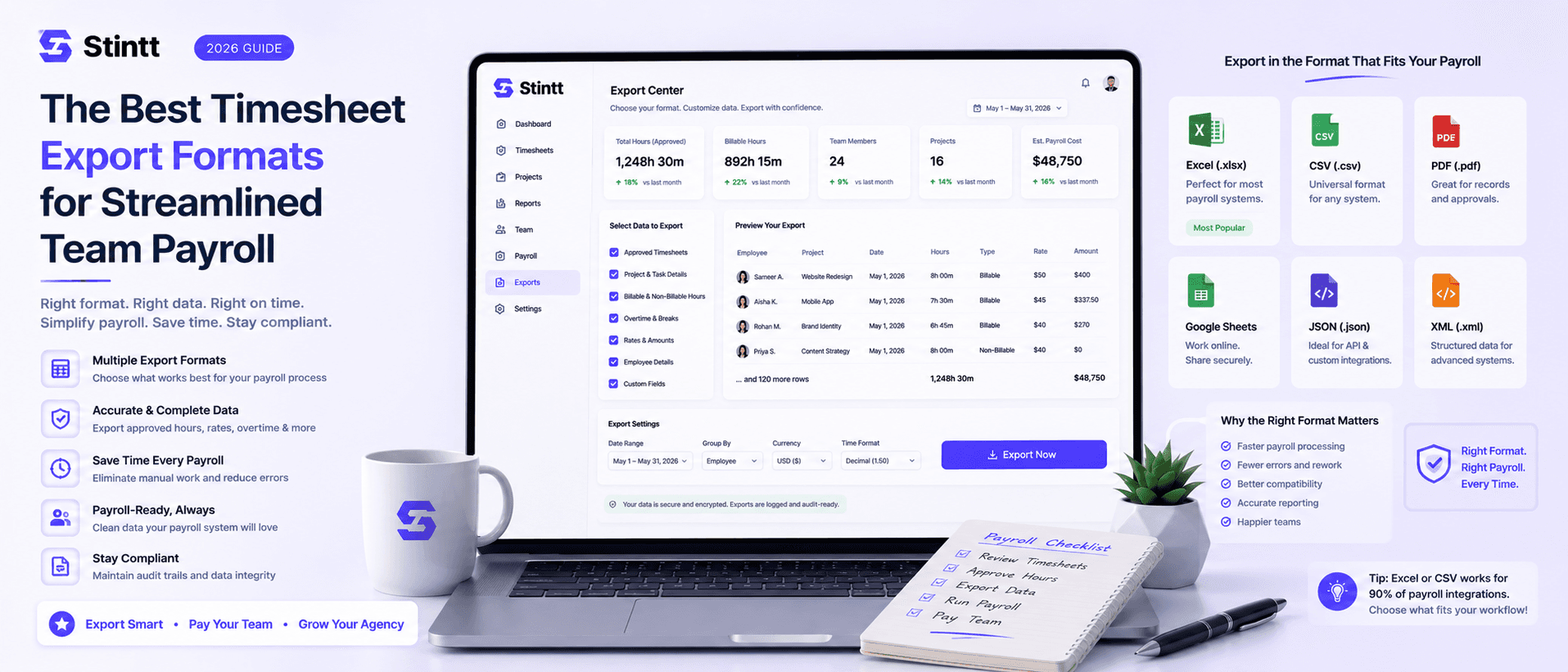 The Best Timesheet Export Formats for Streamlined Team Payroll